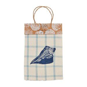 Mud Pie Conch Embroidered Sea Towel Set of Two  21"L x 14" W NEW